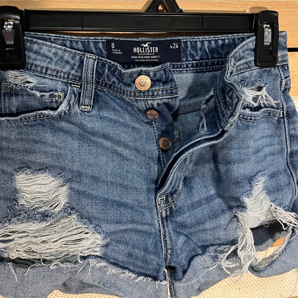 Hollister Blue Distressed Jean Shorts